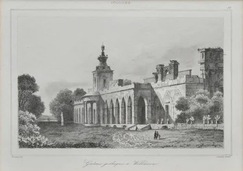 Vue de la galerie gothique dans le palais de Wilanów