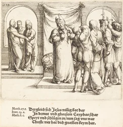Le Christ est moqué, et Caïphe déchire ses vêtements