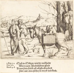 Moïse retourne en Égypte depuis Madian, 1549