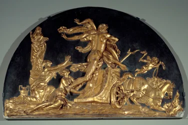 Le Feu ou Pluton enlevant Proserpine, bas-relief en stuc par Augustin Pajou