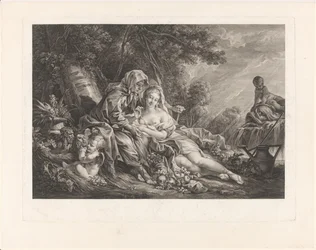 Vertumne et Pomone dans un paysage de parc