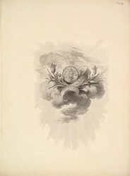 Vignette avec une médaille représentant Harpocrate et des fleurs de lotus, Volume I, Page 12, de D..., 1778-80