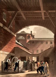 Moteur à eau à la prison de Cold Bath Fields, Londres, 1808