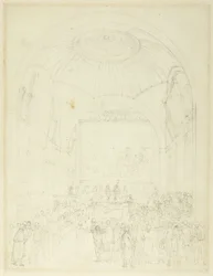 Étude pour la salle du conseil commun, Guild Hall, du Microcosme de Londres