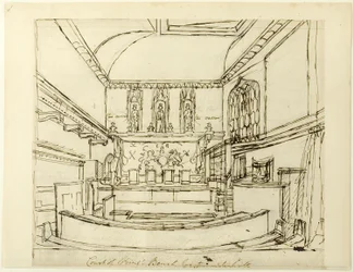Étude pour la Cour du banc du roi, Westminster Hall, du Microcosme de Londres