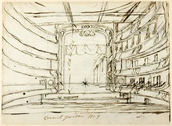 Étude pour le théâtre de Covent Garden, du Microcosme de Londres