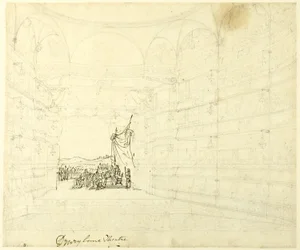 Étude pour le théâtre Drurylane, extrait du Microcosme de Londres