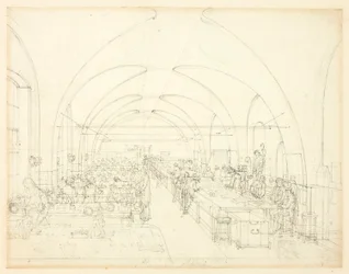Étude pour le bureau des timbres, de Microcosm of London