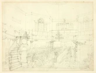 Étude pour la Magdalen Chapel, du Microcosme de Londres