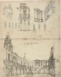 Étude pour La Bourse royale, de Microcosm of London