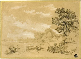 Paysage avec échafaudage