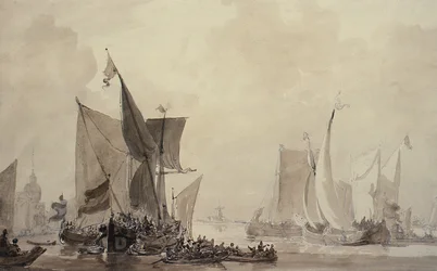 Scène marine avec navires hollandais