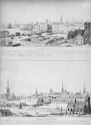 Ville catholique en 1440 et la même ville en 1840