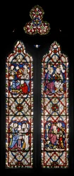 Fenêtre de la chapelle de la Dame avec des scènes de la vie de la Vierge