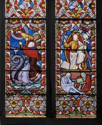 Types et Anti-types : Jonas et la Baleine, et le Christ ressuscité (détail)