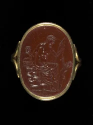 Pierre à anneau représentant Aphrodite, c.100-70 av. J.-C.