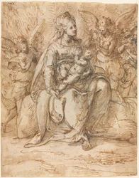 Madone et Enfant avec des Anges