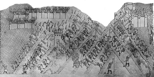Assaut sur la ville de Lakish, 700-692 av. J.-C., vers 1900-1920