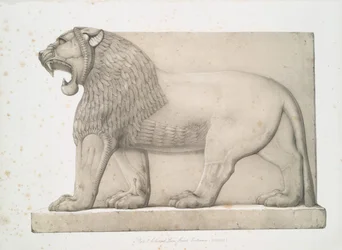 Lion colossal de la Grande Entrée à Nimroud [Calah], 1853