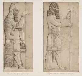Dieu poisson (Nimroud) et figure près d