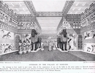 Intérieur du palais de Ninive, illustration de 