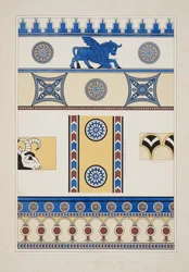 Ornements peints de Nimroud, des Monuments de Ninive, pub. 1849