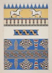 Ornements peints de Nimroud, des Monuments de Ninive, pub. 1849