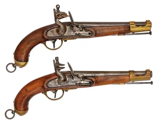 Une paire de pistolets de service autrichiens à silex de 16,9 mm