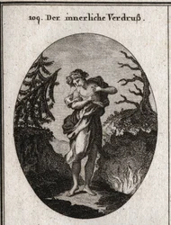 Allégorie de la tristesse intérieure représentée par la tristesse du visage et le désordre de l