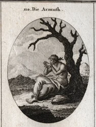 Allégorie de la pauvreté assise au pied d