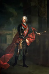 Le comte Leopold Joseph von Daun (1705-66), maréchal et commandant en chef autrichien pendant la guerre de Sept Ans, défaisant Frédéric le Grand au siège de Kolin
