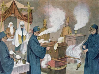 Funérailles dans une loge maçonnique en Autriche, 1897