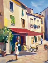 Une rue bordée de charmants cafés européens