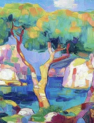 Arbre côtier aux couleurs vives