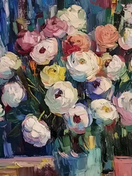 Fleurs peintes aux couleurs vives
