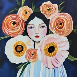 Portrait floral serein