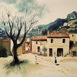 Le sentier du village au printemps
