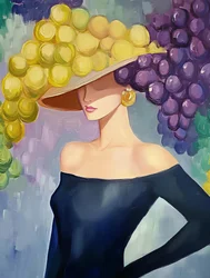 Chapeau élégant à motif de raisin pour femme