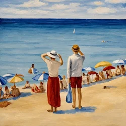 Vue sur la plage en été