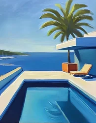 Au bord de la piscine, en bord de mer, sous le soleil