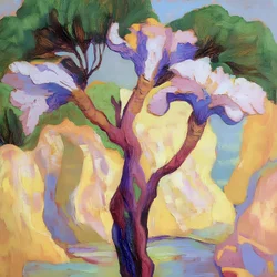 Arbre abstrait aux couleurs vives