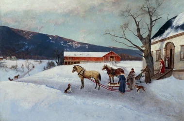 Balade en luge depuis la cour de la ferme