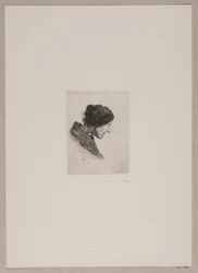 Danois : Tête de femme. Profil à droite