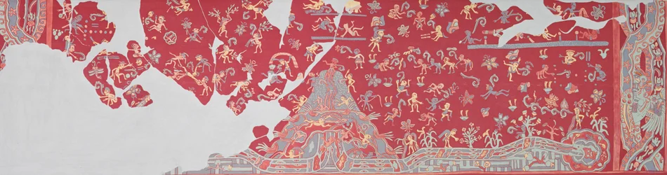 Le paradis du dieu de la pluie, fresque de Tlalocan