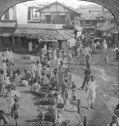 Un marché à Ahmedabad, Inde, 1902