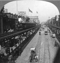 Le Bowery, New York, USA, 1900