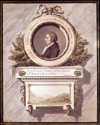 Michel Gabriel Pacard, docteur de Chamonix, Savoie avec vue du Mont Blanc depuis la vallée de Sallenche