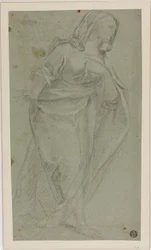 Figure féminine drapée debout