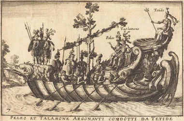 Pélée et Talamon, Argonautes conduits par Thétis