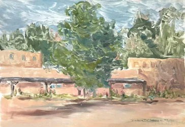 Adobe Serenity 2, c.1980-2000 (monotype acrylique, techniques mixtes sur papier)
